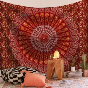 Polyester Mandala Print Tapestry Wall Hanging Carpet Throw Yoga Beach Mat Blanket Large Sleeping Pad Wall Art Tapestry Decor