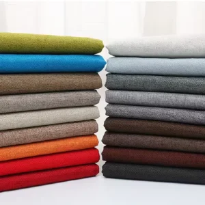 Polyester Microfiber Fabric Customized Polyester Linen Sofa Fabric with Various Designs Colors