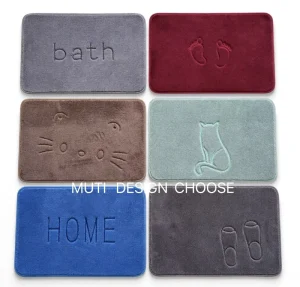 Polyester Modern Minimalist Bathroom Rug Bath Mat with Plush Cashmere Feel Memory Foam and Water Absorbent Non Slip Backing