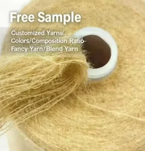 Polyester Nylon Dyed Fancy Yarn 1.1 cm 1.3 cm S Twist 13NM Straight Hair Feather Yarn QianGang Textile Sweaters Product