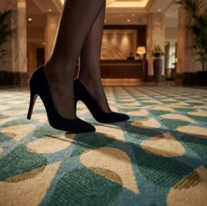 Polyester Nylon Hotel Corridor Carpet Medium Pile Wear Resistant Water Resistant Fire Resistant Pet Friendly Customizable