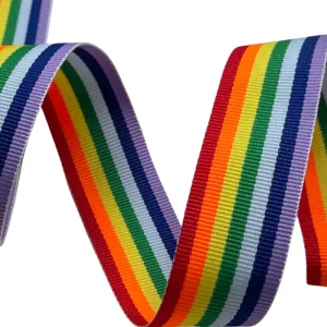 Polyester Nylon Webbing with Striped Pattern and Herringbone Style for Garment Use