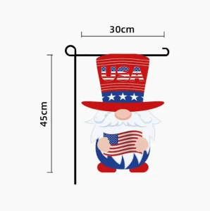 Polyester Outdoor Ornament American Independence Day Cute Cartoon Character Outdoor Yard Decor Garden Flag