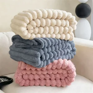 Polyester Plush Flannel Nap Air Conditioning Throw Blanket Thickened Velvet Modern Minimalist All Season