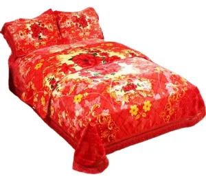 Polyester Raschel Blanket Sets Geometric Floral Customizable Four Seasons Indoor Outdoor Bedsheet