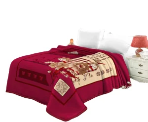 Polyester Raschel Knitted Blanket Geometric Dot Character Vintage Festival Joyous Four Seasons Use 200x240CM Customizable