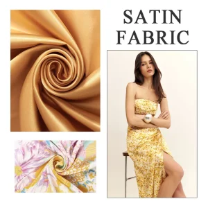 Polyester Satin Silk Fabric for Women Dress