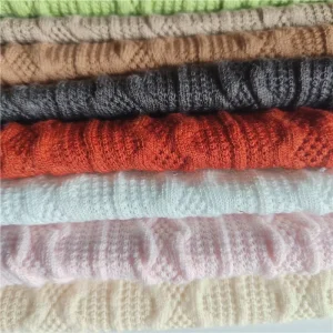 Polyester Spandex European Market Clothes Material Fabric Stretch Knit Jacquard Fabric for Sweater