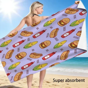 Polyester Summer Beach Towel OEM ODM Custom Digital Printed Microfiber Quick Dry Swimming Pool Bath Travel