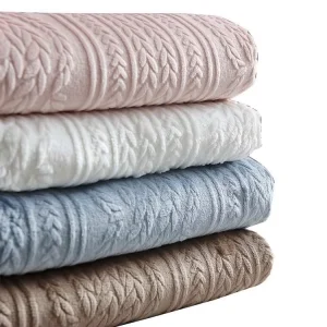 Polyester Thick Yarn Dyed Polyester Microfiber Fabric Fleece Warp Knit Wool Jacquard Fabrics Burnout Velvet Fabric
