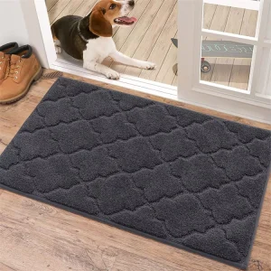 Polyester Tufted Plain Indoor Dirt Trapper Front Porch Welcome Door Mats Anti Slip Machine Washable Entryway Rugs