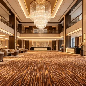 Polyester Wall to Wall Carpet for Hotel Lobby Fire Resistant Anti slip Custom Design Free Sample for Renovation Contractor