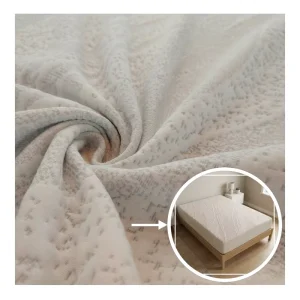 Polyester Waterproof Cooling Yarn Dyed Stretch Jacquard Knitted Medium Weight Mattress Ticking Fabric Factory