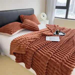 Polyester Woven Throw Blanket for Couch Bed Sofa Reversible Modern Anti Pilling Home Decor Winter Use
