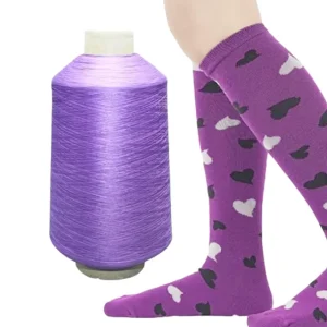 Polyester Yarn 75D 2 100D 2 Dope Dyed Polyester High Stretch Yarn With 836 Colors In Stock For Socks