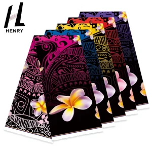 Polynesian New Design High Quality Egg Flower Print Fabric for Mumu Dresses