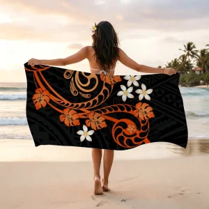 Polynesian Traditional Prints Opaque Fabric Beach Towel Print on Demand Various Sizes Women Beach Sarong