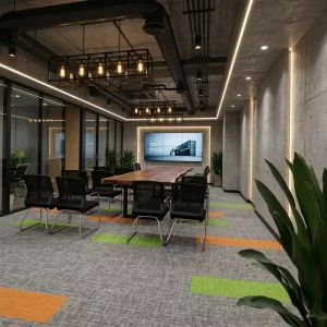 Polypropylene Carpet Cushioned Modern Square Commercial Carpet Tiles for Custom Size