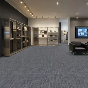 Polypropylene Fire Rated Striped Commercial Carpet Tiles Loop Pile Carpet Stain Resistant Pet Friendly Free Samples