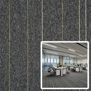 Polypropylene Striped Carpet Tile 50x50cm PVC Back Office Hotel Carpet PP Loop Pile