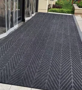 Polypropylene Striped Tire Tread Floor Mat Water Absorbing Slip Resistant Eco Friendly for Entrance Hall Kitchen Household Use
