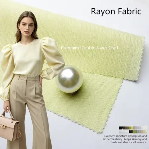 Popular 125gsm Breathable Double Cloth Fabric Polyester Blended Fabric Rayon Fabrics for Clothing