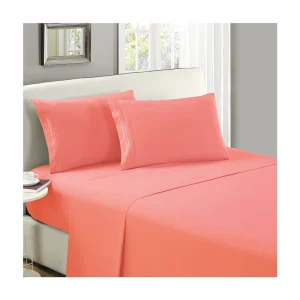 Popular 1800 TC Microfiber Bed Sheet Flat Sheet Fitted Sheet and Pillowcase Set Online and Offline for Home and Hotel