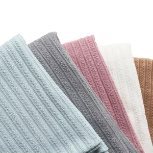 Popular 4 Way Stretch Ribbed Soft Knitting Fabric Jacquard Rib Transfer Jacquard Shoes Upper Fabrics