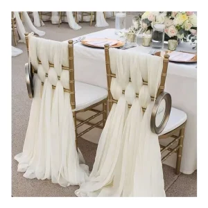 Popular Chiffon Chair Sashes Polyester Elegant Chiffon Chair Sashes