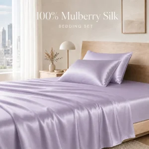 Popular Oeko Tex Qualified Pure Mulberry Washed Silk Duvet Cover Luxury Silk Satin Bedding Set