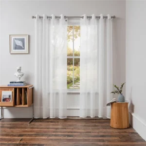 Popular Product Grommet Top Tulle White Slub Sheer Fabric Window Curtains Home Textiles for Home Hotel