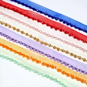 Popular Trimming Design 4mm Handmade Sewn Bead with Organza Eco Friendly Barcode Accessory