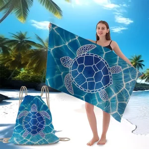 Portable 2-in-1 Beach Towels Outdoor Swimming Enlarged Thick Quick Drying Beach Towels Customizable Graphics