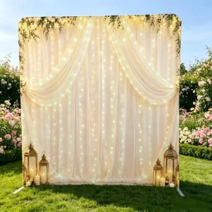 Portable Custom Size Aluminum Frame Photography Backdrops Stand Double Sided Printing Studio Background for Wedding Events