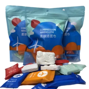 Portable Disposable Mini Compressed Facial Towel Nonwoven Bath Washcloths in Candy Colors for Hotels and Travel