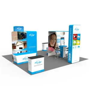 Portable Easy Install Luminous SEG Background Backdrop Aluminum Frame Tension Fabric Backlit Exhibition Booth 6x6m Display