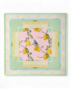 Portable Eco Friendly Mahjong Mat Turquoise Floral White Tigers Monkeys 31.5 Inch Non Slip Jungle Theme Luxury