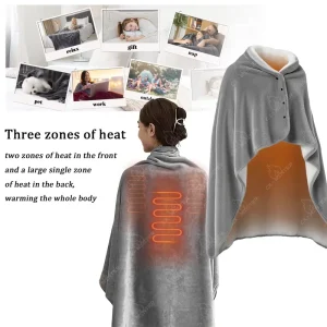 Portable Electric Blanket Wearable 110v 220v 10 Gears Heated Throw Washable Electric Blanket Shawl