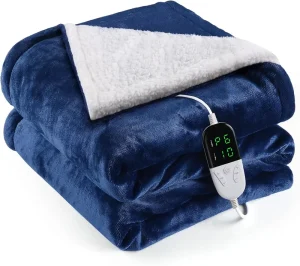 Portable Electric Heated Blanket 150*180cm Ultra-Soft Winter Throw for Home Office & Travel Warmth