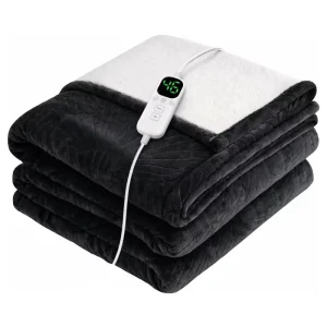 Portable Electric Heated Blanket Soft Fleece Throw Blanket Rechargeable Heating Blanket for Outdoor Camping Travel