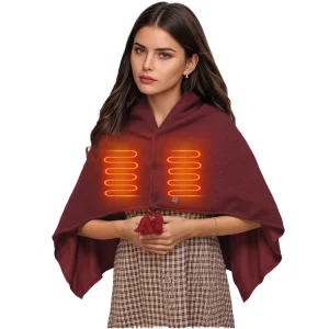 Portable Electric Heating King Blanket for Winter Camping Flannel Fleece USB Charging for Airplane Picnics Therapeutic Knitted
