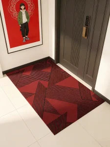 Portable Foldable Indoor Entrance Polyester Jacquard Doormat Quick Dry Water Absorbing Non Slip Front Door Mat For Home Use