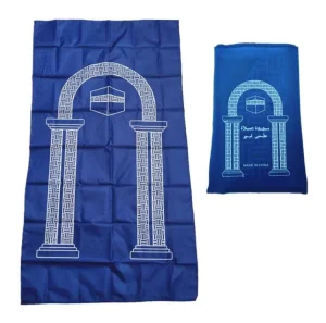 Portable Foldable Islamic Praying Mat Travel Muslim Prayer Rug with Pouch Braided and Embroidered
