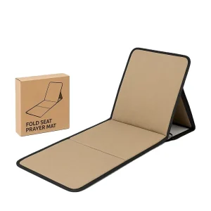 Portable Foldable Nylon Prayer Mat Bag with Backrest Simple Muslim Travel Prayer Mat in Carry Bag Compact Seat Prayer Rug