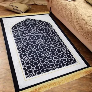 Portable Foldable Travel Prayer Mat Waterproof Non Slip Muslim Rug with Pouch Compact Soft Flannel Sajadah for Home Use