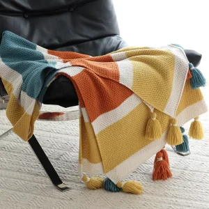Portable Four Seasons Universal Knitted Sofa Blanket Cover Geometric Soft Luxury Throw