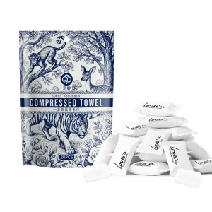Portable Hotel Travel Compressed Hair Mini Disposable Towels Candy Package with Convenient Face Towel Tablets