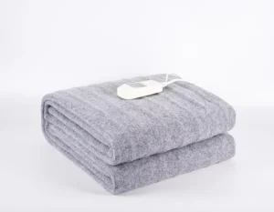 Portable Installation Washable 435G Polyester Grey Double Size Electric Heated Blanket for Bedroom and Living Room As Seen on TV