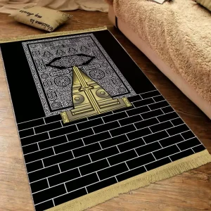 Portable Islamic Adult Arabic Sejadah Prayer Mat Soft Cushioned Non-Slip Machine Made 80x120cm