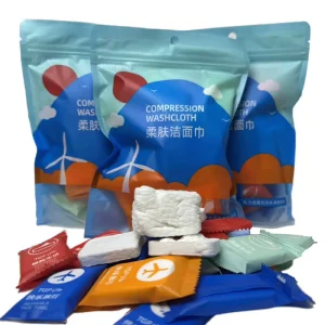 Portable Magic Mini Compressed Quick Dry Cotton Facial Towel Nonwoven Disposable Bath Washcloths Candy Package Solid Color Home